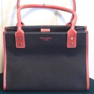 Kate Spade Black Red Canvas Shoulder Bag - image 1